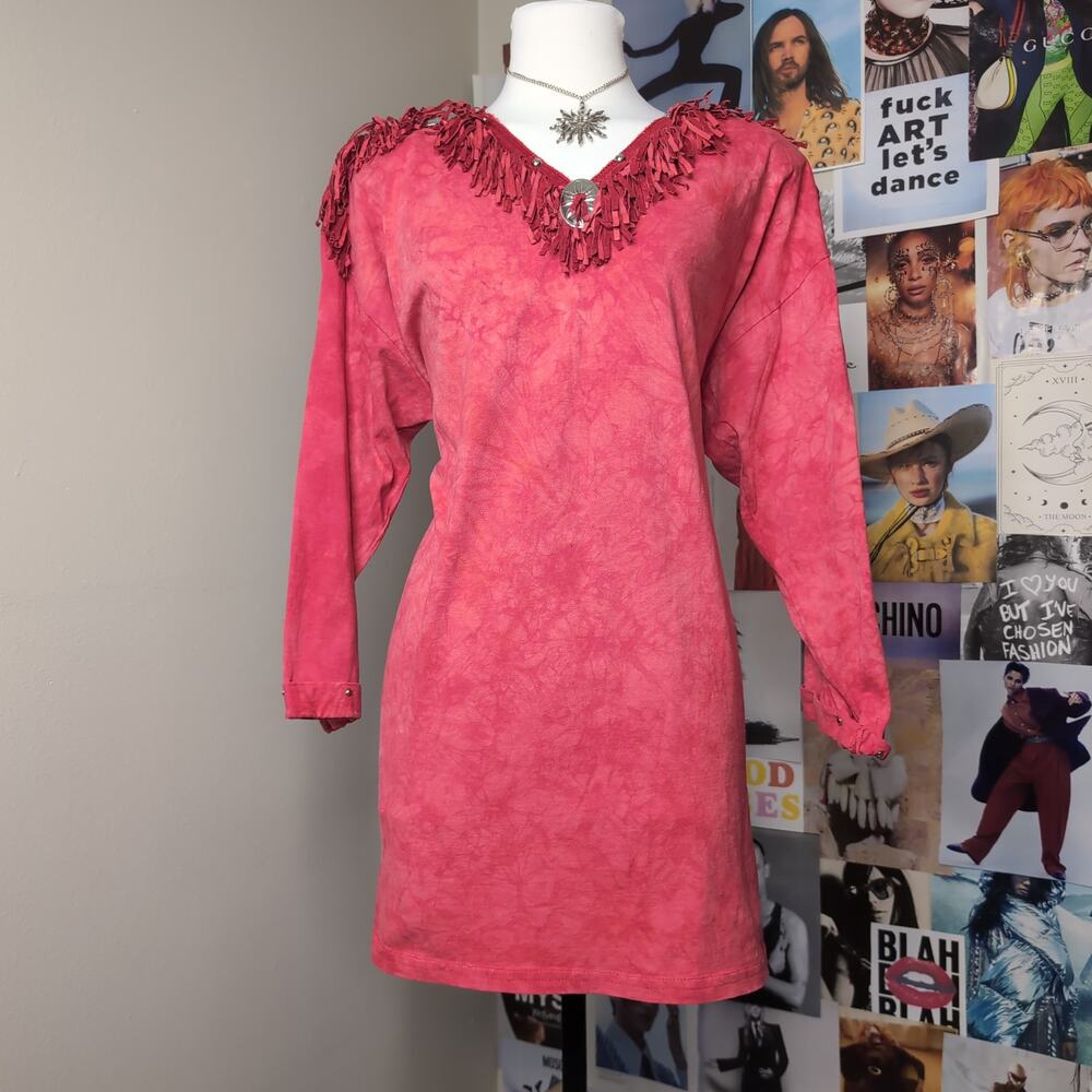 Pink Tie-Dye Western Top
